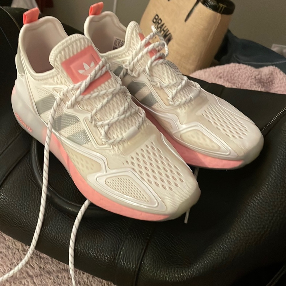 Adidas sneakers white gray and pic with rubber soles